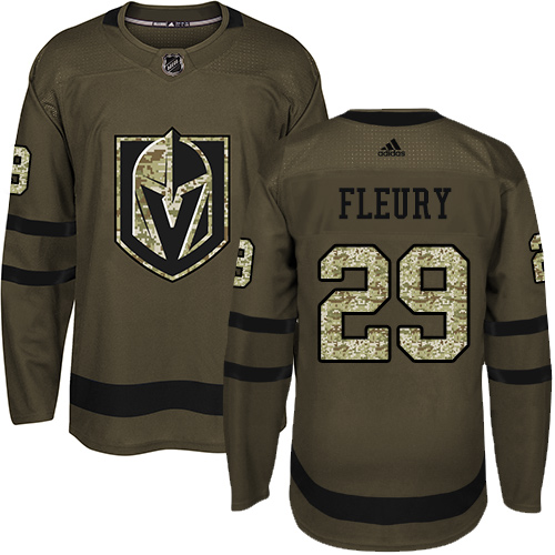 Adidas Golden Knights #29 Marc-Andre Fleury Green Salute to Service Stitched NHL Jersey